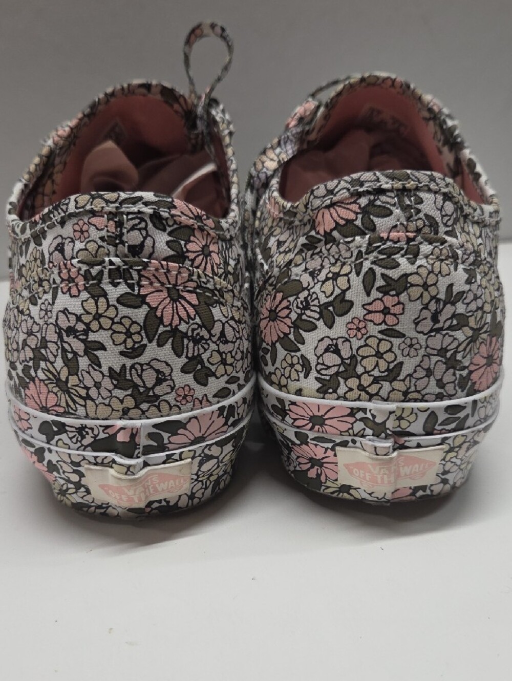 Vans Floral Lace-Up Women's Sneakers in Pink and White Size 9.5 - Picture 4 of 7